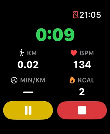 Time, distance, heart rate and calories while you move
